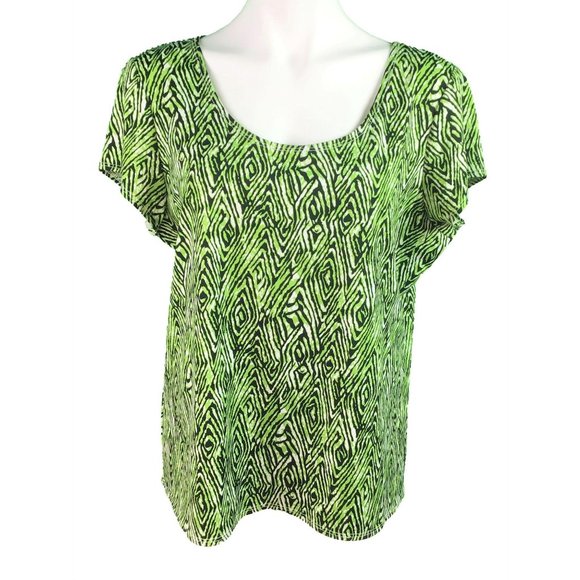Kim Rogers Tops - Kim Rogers Knit Top Size XL Scoop Neck Geometric